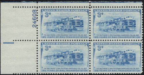 # 1006 (1952) B&O Railroad - PB, UL #24608, MNH