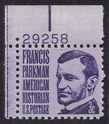 # 1281 (1967) Parkman - Plt sgl, UL #29258, MNH