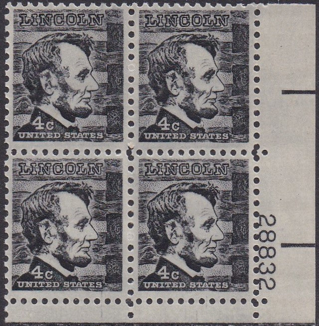 # 1282a (1965) Lincoln, Tagged - PB, LR #28832, MNH