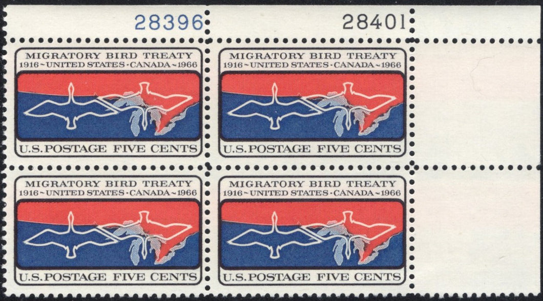 # 1306 (1966) Migratory Birds - PB, UR #28396/28401, MNH