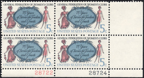 # 1316 (1966) Womens Clubs, Not tagged - PB, LR #28722/28724, MNH