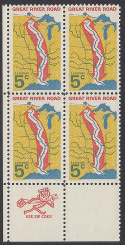 # 1319 (1966) River Road, Not tagged - Mr. Zip BK/4, LL, MNH