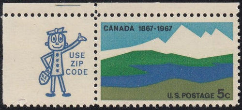 # 1324 (1967) Canada - Mr. Zip, Sgl, UL, MNH