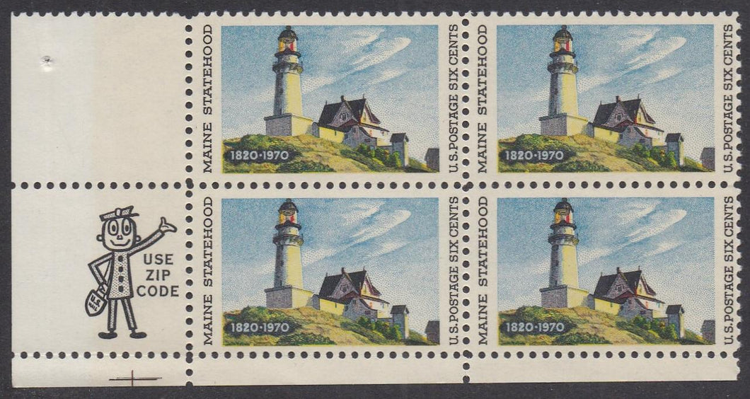 # 1391 (1970) Maine - Mr. Zip, BK/4, LL, MNH