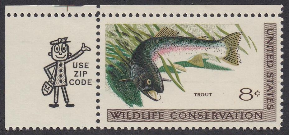 # 1427-30 (1971) Wildlife - Mr. Zip, Sgl, UL, MNH