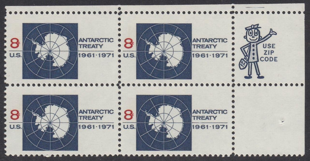 # 1431 (1971) Antarctica - Mr. Zip, BK/4, UR, MNH