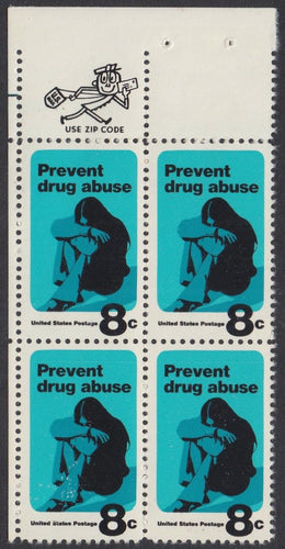 # 1438 (1971) Drug Abuse - Mr. Zip, BK/4, UL, MNH