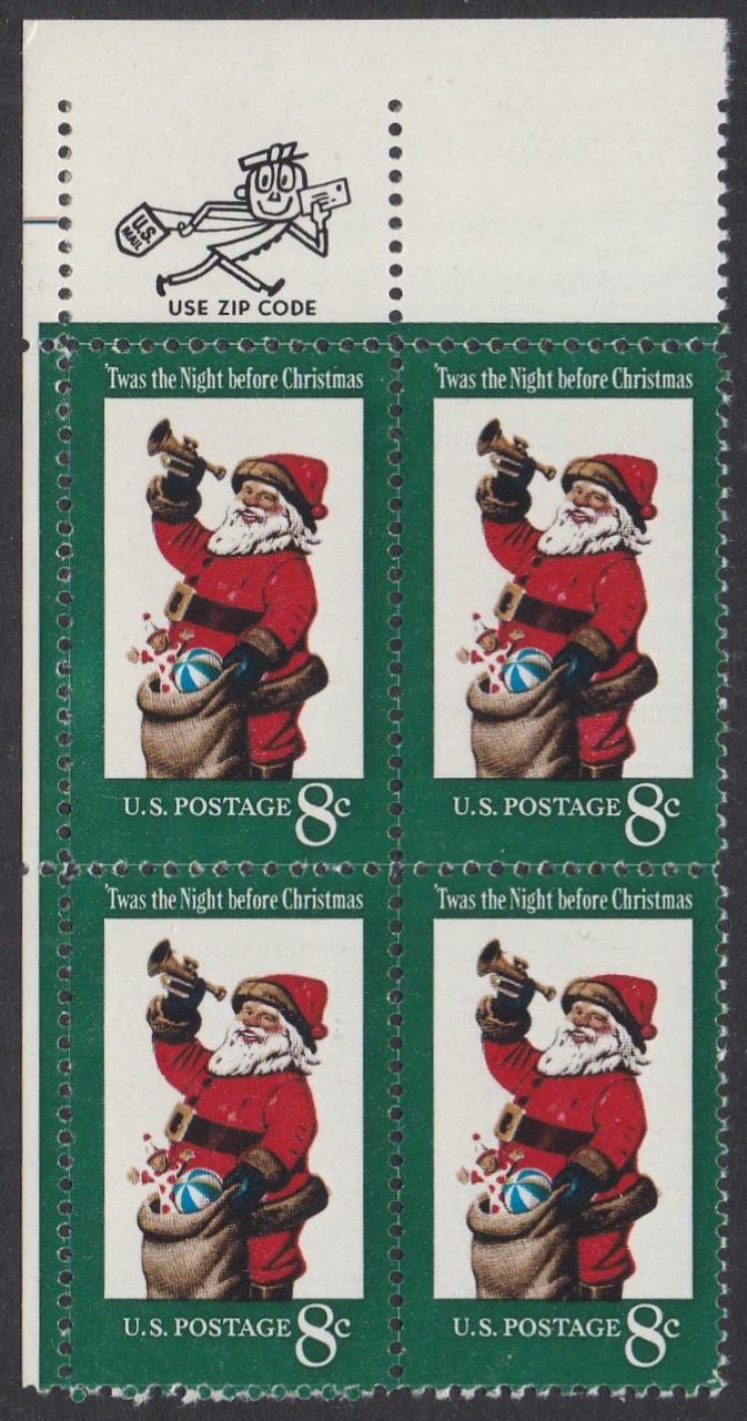 # 1472 (1972) Santa - Mr. Zip, BK/4, UL, MNH