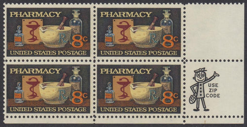 # 1473 (1972) Pharmacy - Mr. Zip, BK/4, LR, MNH