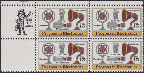 # 1502 (1973) Transistors / Circuit Board - Mr. Zip, BK/4, UL, MNH