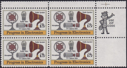 # 1502 (1973) Transistors / Circuit Board - Mr. Zip, BK/4, UR, MNH