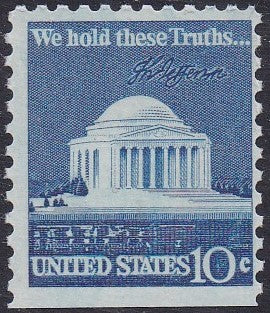 # 1510c (1973) Jefferson Memorial, solid line - Bklt sgl, MNH