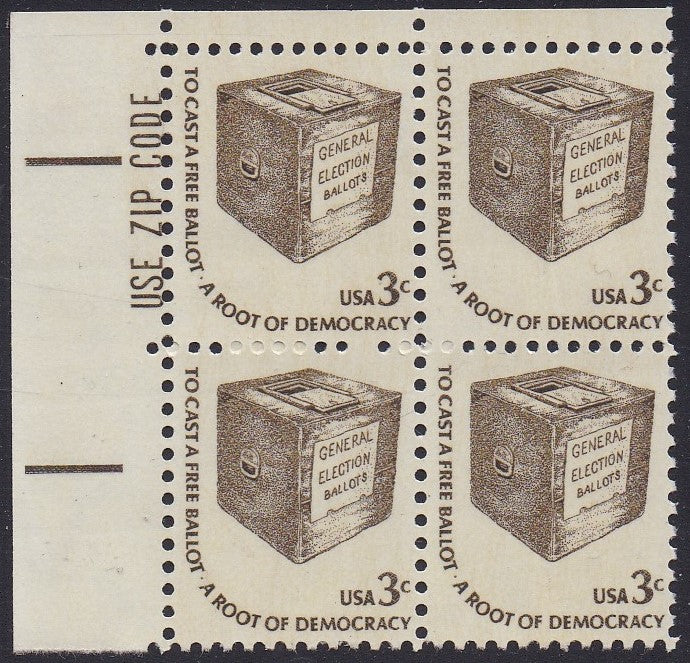 # 1584 (1977) Ballot Box, DG, GP - Zip BK/4, UL, MNH