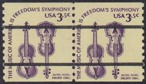 # 1813a (1980) Violins, DG, Not Tag, YP, Precancel - Coil LP, XF MNH [3]