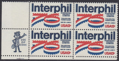 # 1632 (1976) Interphil - Mr. Zip, BK/4, LL, MNH