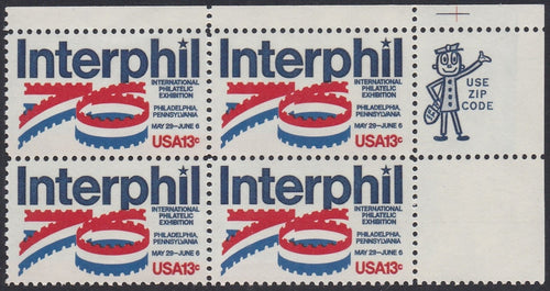 # 1632 (1976) Interphil - Mr. Zip, BK/4, UR, MNH