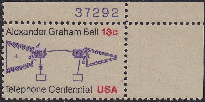 # 1683 (1976) Telephone - Plt sgl, UR #37292, MNH