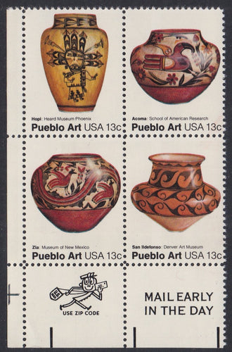 # 1706-09 (1977) Pottery - Mr. Zip, BK/4, LL, MNH