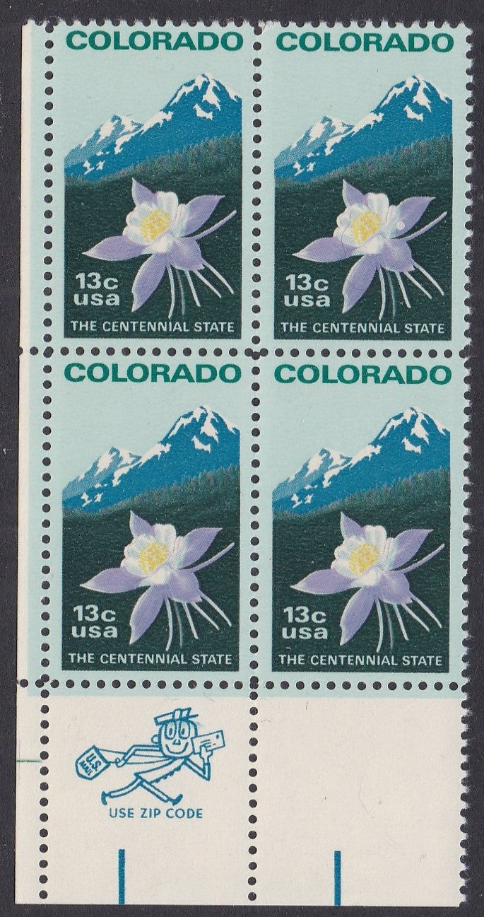 # 1711 (1977) Colorado, perf 11x11 - Mr. Zip, BK/4, LL, MNH