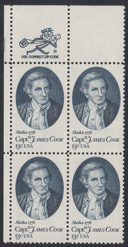 # 1732 (1978) Capt Cook - Mr. Zip, BK/4, UL, MNH