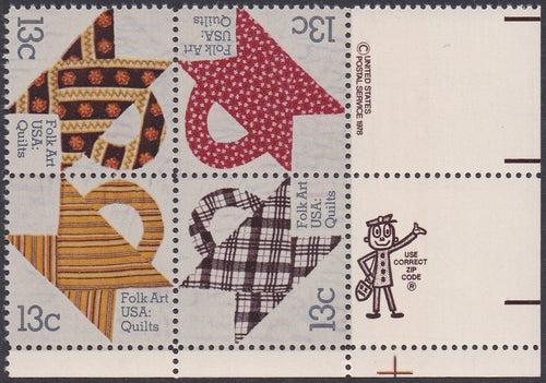 # 1745-48 (1978) Quilts - Mr. Zip, BK/4, LR, MNH