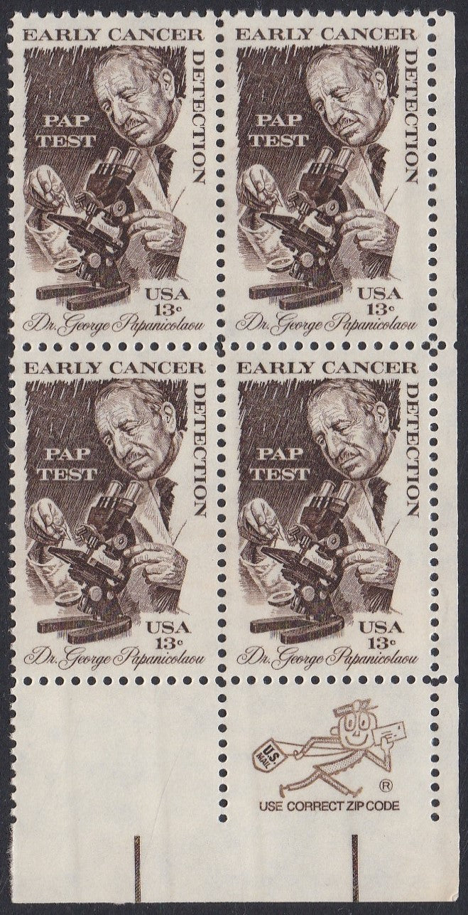 # 1754 (1978) Cancer - Mr. Zip, BK/4, LR, MNH