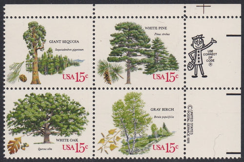 # 1764-67 (1978) Trees - Mr. Zip, BK/4, UR, MNH