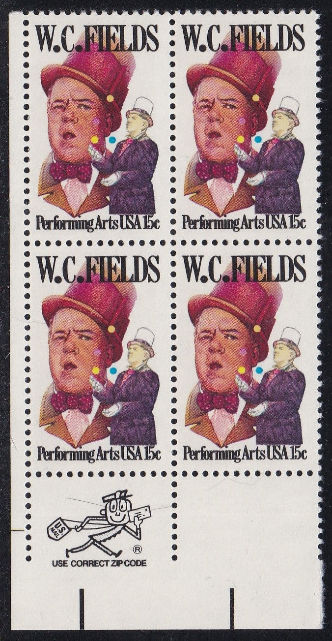 # 1803 (1980) WC Fields - Mr. Zip, BK/4, LL, MNH