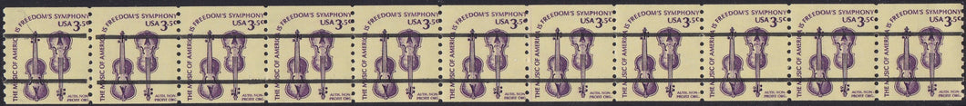 # 1813a (1980) Violins, DG, Not Tag, YP, Precancel - Coil Line Strip/11, FVF MNH [4]