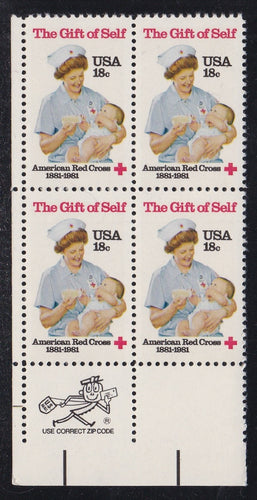 # 1910 (1981) Red Cross - Mr. Zip, BK/4, LL, MNH