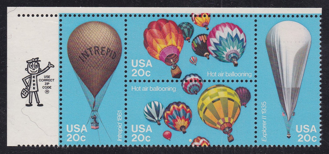 # 2032-35 (1983) Balloons - Mr. Zip, BK/4, UL, MNH