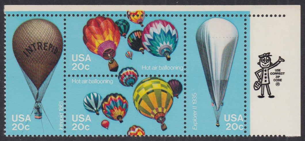 # 2032-35 (1983) Balloons - Mr. Zip, BK/4, UR, MNH