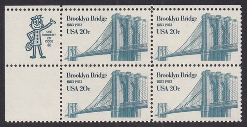 # 2041 (1983) Brooklyn Bridge - Mr. Zip, BK/4, UL, MNH