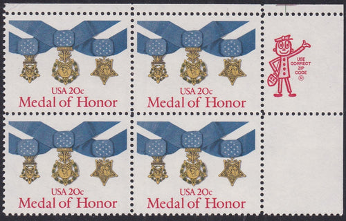 # 2045 (1983) Medal of Honor - Mr. Zip, BK/4, UR, XF MNH