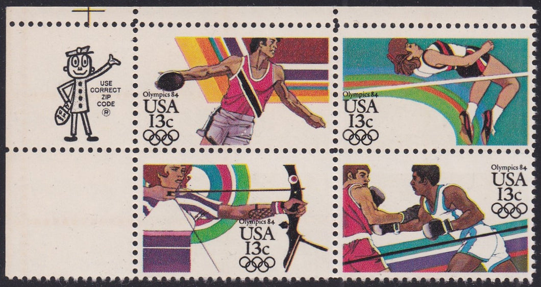 # 2048-51 (1983) Olympics - Mr. Zip, BK/4, UL, MNH