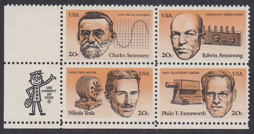 # 2055-58 (1983) Inventors - Mr. Zip, BK/4, LL, MNH