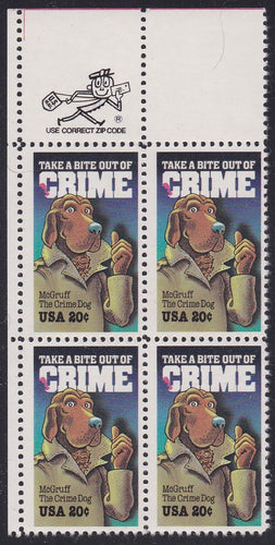 # 2102 (1984) Crime - Mr. Zip, BK/4, UL, MNH