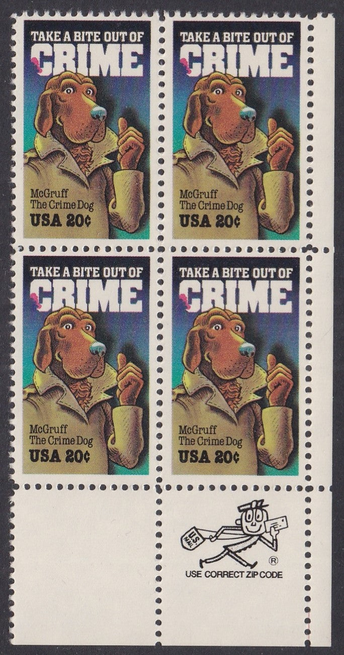 # 2102 (1984) Crime - Mr. Zip, BK/4, LR, MNH