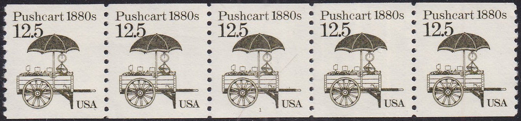 # 2133 (1985) 1880's Pushcart, Lumin - PS/5, #1, XF MNH