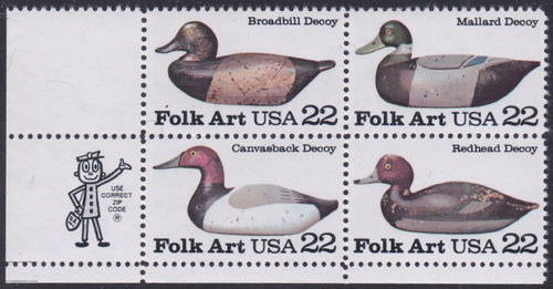 # 2138-41 (1985) Duck Decoys - Mr. Zip, BK/4, LL, MNH