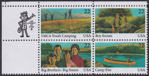 # 2160-63 (1985) Youth Year - Mr. Zip, BK/4, UL, MNH