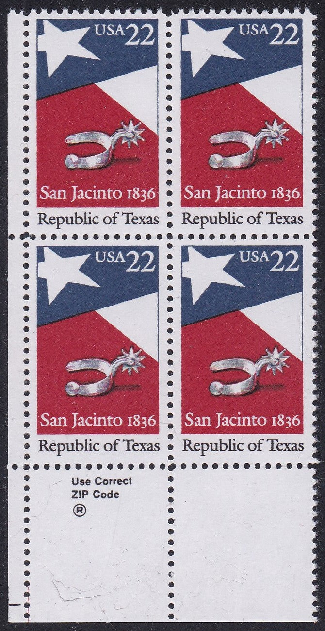 # 2204 (1986) Texas - Zip Coder, BK/4, LL, MNH