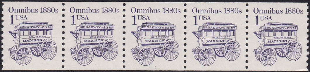 # 2225 (1986) 1880's Omnibus, DG, Block Tag - PS/5, #1, VF MNH (PNC)