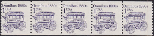 # 2225 (1986) 1880's Omnibus, DG, Block Tag - PS/5, #2, FVF MNH (PNC)