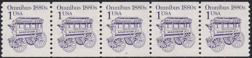 # 2225 (1986) 1880's Omnibus, DG, Block Tag - PS/5, #2, VF MNH (PNC)