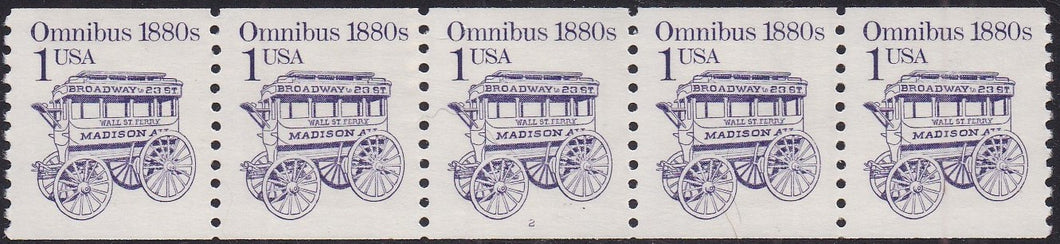 # 2225 (1986) 1880's Omnibus, DG, Block Tag - PS/5, #2, VF MNH (PNC)