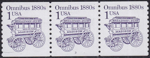 # 2225b (1986) 1880's Omnibus, LGG, Not Tag - PS/3, #3, VF MNH (PNC)