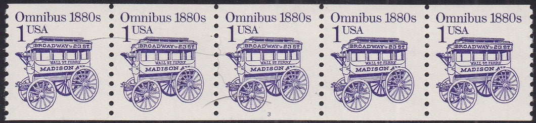 # 2225b (1986) 1880's Omnibus, DG, Not Tag - PS/5, #3, XF MNH