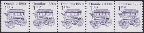 # 2225b (1986) 1880's Omnibus, LGG, Not Tag - PS/5, #3, FVF MNH (PNC)