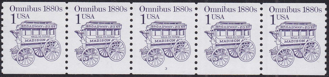 # 2225b (1986) 1880's Omnibus, LGG, Not Tag - PS/5, #3, FVF MNH (PNC)